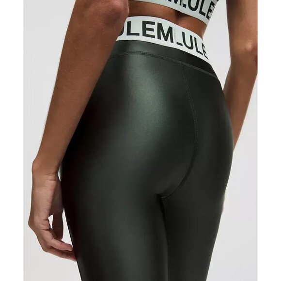 Lululemon Satin Shine High Rise Train Tight 25.5" Rainforest Green Size 0 - Picture 2 of 2